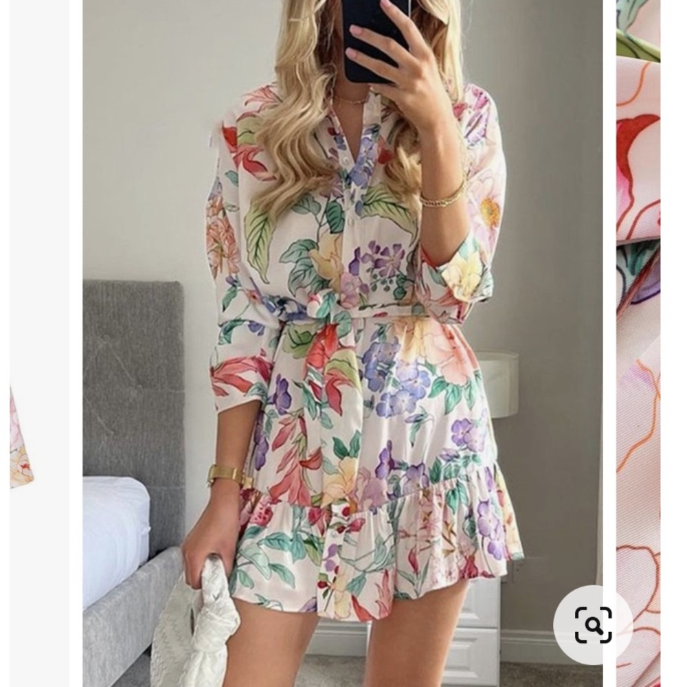 ✅SoLD✅Zara floral shirtdress - Picture 4 of 15